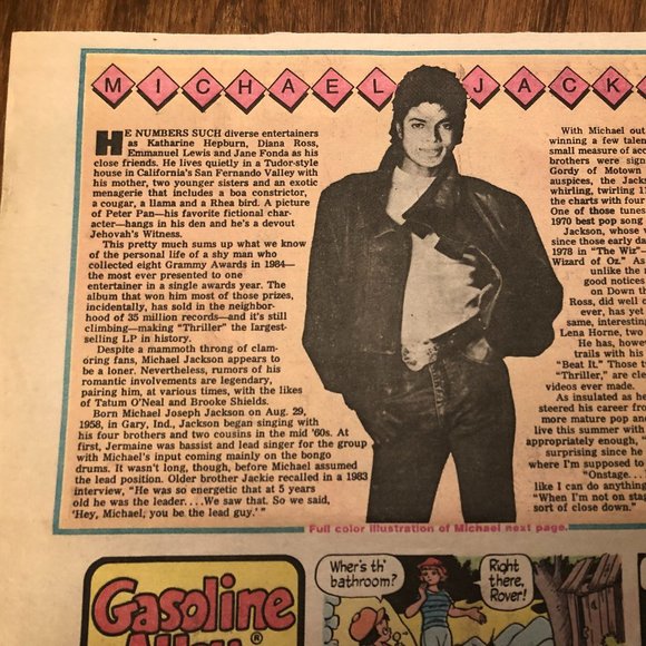Vtg. 1980's Michael Jackson NY Daily News RARE Poster and Article - Picture 4 of 5